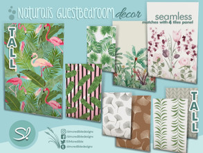 Sims 4 — Naturalis Guest Bedroom Wall Panel 2x1 Tall by SIMcredible! — by SIMcredibledesigns.com available at TSR 8