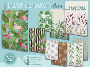 Sims 4 — Naturalis Guest Bedroom wall panel 2x1 by SIMcredible! — by SIMcredibledesigns.com available at TSR 8 colors