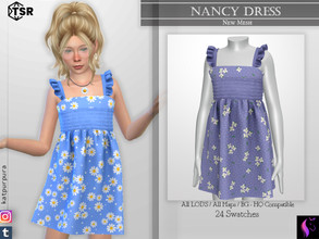 Sims 4 — Nancy Dress by KaTPurpura — Short dress with an elastic waist set and simple skirt.