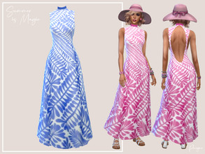 Sims 4 — Summer Is Magic by Paogae — Nice long dress for summer days, six colors, can be used as everyday dress, paired