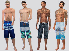 Sims 4 — Surfer Board Shorts by McLayneSims — TSR EXCLUSIVE Standalone item 10 Swatches MESH by Me NO RECOLORING Please