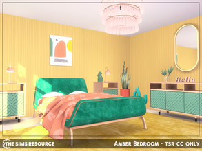 Sims 4 — Amber Bedroom - TSR CC Only by sharon337 — This is a Room Build 6 x 6 Room $12,202 Short Wall Height Please make