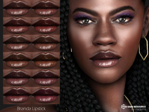 Sims 4 — Branda Lipstick by MSQSIMS — This glossy Lipstick is available in 12 Swatches for dark skintones. It is suitable
