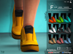 Sims 4 — Flat Heel Shoes by Mazero5 — Sneaker boot type of shoes with flat heels 23 Swatches to choose from Male All Lods