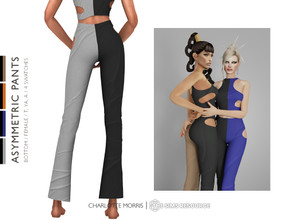 Sims 4 — Asymmetric Pants by Charlotte_Morris — Asymmetric Pants 4 swatches Feminine Teen, Young Adult, Adult New mesh
