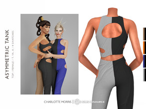 Sims 4 — Asymmetric Tank by Charlotte_Morris — Asymmetric Tank 4 swatches Feminine Teen, Young Adult, Adult New mesh All