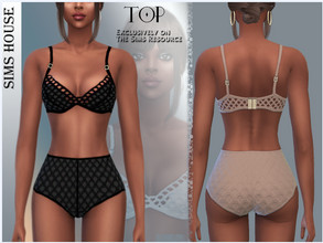 Sims 4 — Lace bra by Sims_House — Lace bra 8 options. Women's lace bodice for The Sims 4 game.