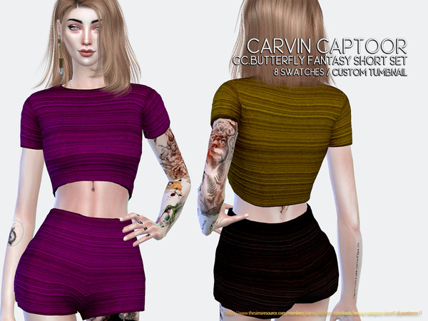 Sims 4 — Butterfly Fantasy short Set by carvin_captoor — Created for sims4 Original Mesh All Lod 8 Swatches Don't Recolor