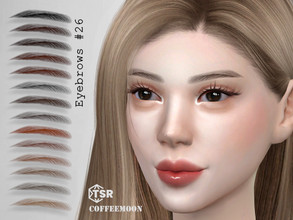 Sims 4 — Eyebrows N26 by coffeemoon — 14 colors for female only: child, teen, young, adult, elder HQ mod compatible