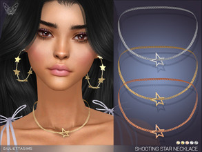 Sims 4 — Shooting Star Necklace by feyona — Shooting Star Necklace comes in 5 colors of metal: yellow gold, dark yellow