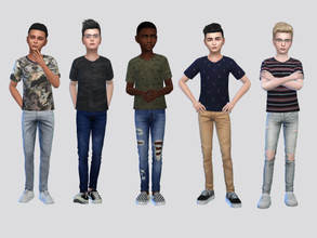 Sims 4 — Just Tee Shirts Boys by McLayneSims — TSR EXCLUSIVE Standalone item 8 Swatches MESH by Me NO RECOLORING Please