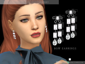 Sims 4 — Bow Earrings by Glitterberryfly — A gorgeous pair of bow earrings with diamonds