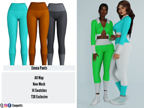 Sims 4 — Emma Pants by couquett — elegant and colorful pants 14 Swatches HQ mod compatible all Lod All Map Custom