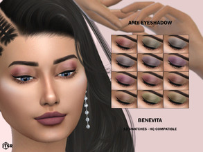 Sims 4 — Amy Eyeshadow [HQ] by Benevita — Amy Eyeshadow HQ Mod Compatible 12 Swatches I hope you like! :)