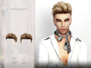 Sims 4 — slicked back hairstyle - ER0509 by wingssims — Colors:15 All lods Compatible hats Support custom editing hair