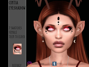 Sims 4 — Cintia Eyeshadow by Reevaly — 7 Swatches. Teen to Elder. Female. Base Game compatible. Please do not reupload.