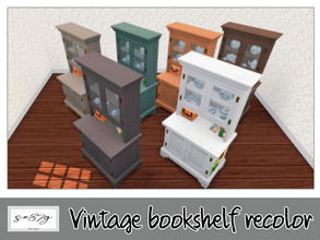 Sims 4 — CL Vintage bookshelf by so87g — cost 100$, 6 colors, you can find it in surfaces - display All my preview