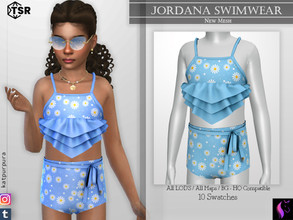 Sims 4 — Jordana Swimwear  by KaTPurpura — High Thong Swimsuit with Different Ruffles Top and Straps