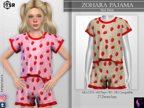 Sims 4 — Zohara Pajama by KaTPurpura — Silk full body pajamas, with shorts and sleeve top