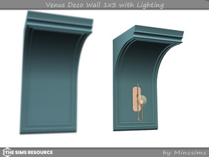 Sims 4 — Venus Deco Wall 1x3 with Lighting by Mincsims — Basegame Compatible 10 swatches