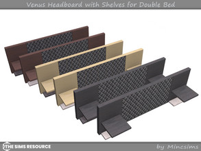 Sims 4 — Venus Headboard with Shelves for Double Bed by Mincsims — Basegame Compatible 6 swatches