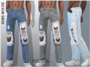 Sims 4 — Men's ripped jeans by Sims_House — Men's ripped jeans 8 options. Men's ripped jeans for The Sims 4.