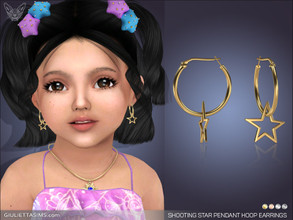 Sims 4 — Shooting Star Pendant Hoop Earrings For Toddlers by feyona — Shooting Star Pendant Hoop Earrings For Toddlers
