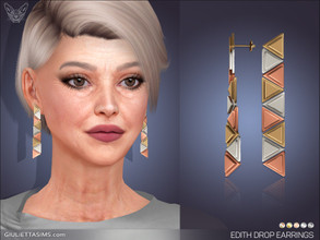 Sims 4 — Edith Drop Earrings by feyona — Edith Drop Earrings come in 4 colors of metal: yellow gold, white gold, rose