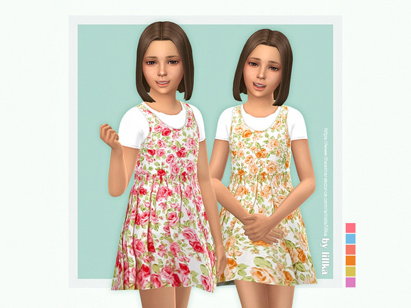 Sims 4 — Ramona Dress by lillka — Ramona Dress 6 swatches Base game compatible Custom thumbnail