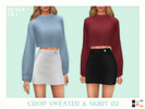 Sims 4 — Crop Sweater & Skirt 02 by Black_Lily — YA/A/Teen 6 Swatches New item