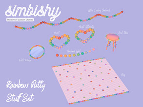 Sims 4 — Rainbow Putty Stuff Set by simbishy — A set of stuff made of colourful putty.