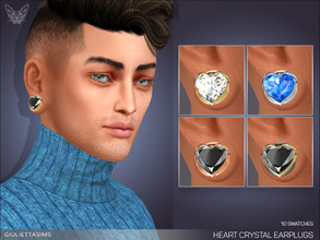 Sims 4 — Crystal Heart Earplugs For Men by feyona — Crystal Heart Earplugs For Men come with 13 swatches, 3 colors of