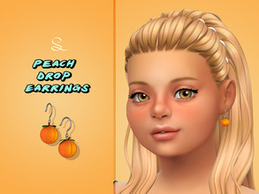 Sims 4 — Peach Drop Earrings for Adults by simlasya — All LODs New mesh 5 swatches Teen to elder HQ compatible Custom