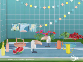 Sims 4 — Citrus Garden Decorative by Pilar — Vibrant colors for summer