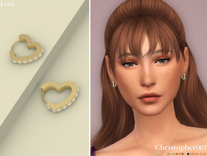 Sims 4 — Lust Earrings by christopher0672 — This is a sweet pair of small thick heart hoop earrings studded with