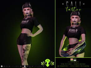 Sims 4 — Cali Tattoo by unidentifiedsims — x7 placements x2 colours HQ compatible Works with all skins Custom thumbnail