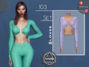 Sims 4 — SET 103 - Blouse by Camuflaje — Fashion casual set that includes a blouse & leggings ** Part of a set ** *