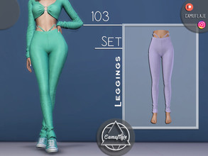 Sims 4 — SET 103 - Leggings by Camuflaje — Fashion casual set that includes a blouse & leggings ** Part of a set ** *