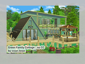 Sims 4 — Green Family Cottage by swanleron — Green family cottage for family of three from Henford-on-Bagley (no CC)