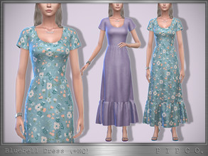Sims 4 — Bluebell Dress. by Pipco — A simple dress in 24 colors. Base Game Compatible New Mesh All Lods HQ Compatible