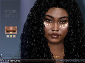 Sims 4 — Stacie Septum by PlayersWonderland — A simple, lowpoly septum piercing for your sims! Coming in 3 metal colors