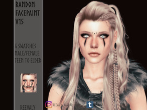 Sims 4 — Random Facepaint V15 by Reevaly — 4 Swatches. Teen to Elder. Male and Female. Base Game compatible. Please do