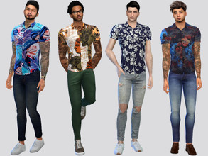 Sims 4 — Tropics Patterned Shirt by McLayneSims — TSR EXCLUSIVE Standalone item 8 Swatches MESH by Me NO RECOLORING