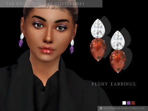 Sims 4 — Peony Earrings by Glitterberryfly — Gorgeous diamond and gemstone earrings