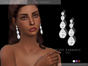 Sims 4 — Peony Earrings v3 by Glitterberryfly — Diamond dangle earrings