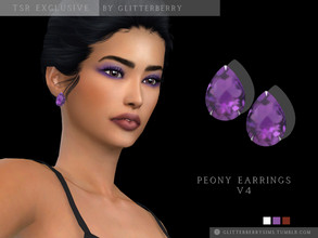 Sims 4 — Peony Simple Earrings by Glitterberryfly — Peony simple earrings