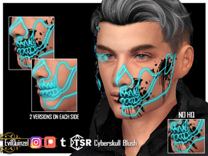 Sims 4 — Cyberskull Blush by EvilQuinzel — Cyberpunk blush for your sims! - Blush category; - Female and male; - Teen + ;