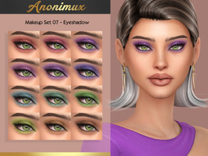 Sims 4 — Makeup Set 07 - Eyeshadow  by Anonimux_Simmer — - 12 Shades - Compatible with the color slider - BGC - HQ -