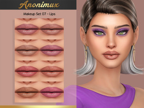 Sims 4 — Makeup Set 07 - Lips by Anonimux_Simmer — - 8 Swatches - Compatible with the color slider - BGC - HQ - Thanks to