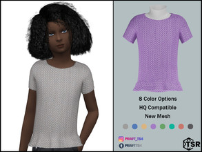 Sims 4 — Top No. 33 by Praft — Praft Top No. 33 - 8 Colors - New Mesh (All LODs) - All Texture Maps - HQ Compatible -